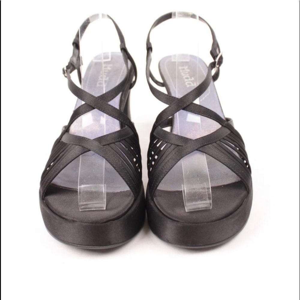 Mudd Brand Black Strappy Platforms size 9 1/2